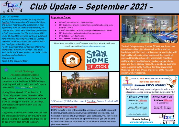 September Club Update