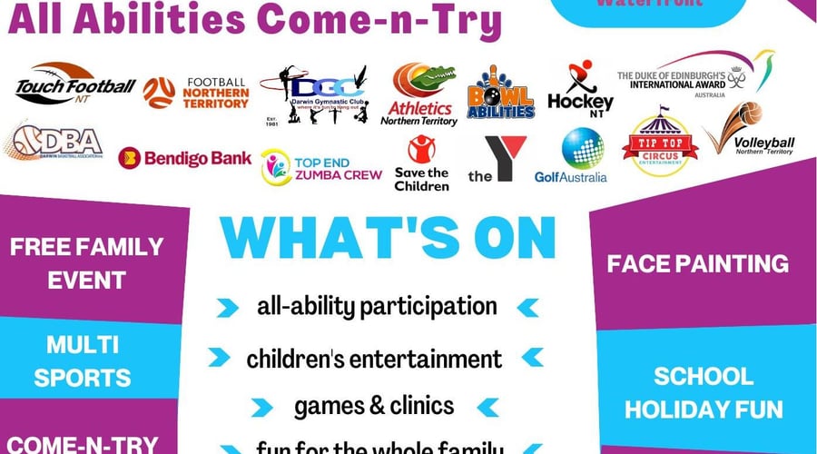 Come down to the Waterfront tomorrow and join the fun at the Community Fun Day- All Abilities Come-n-Try. Coach Sharon would love to see you ???‍♀️?‍♂️

For more information contact info@clubhouseterritory.org.au Clubhouse Territory